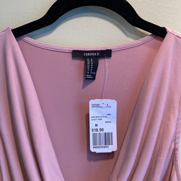Forever 21 NWT Medium Knit Dusty Rose Bodysuit - Picture 2 of 6